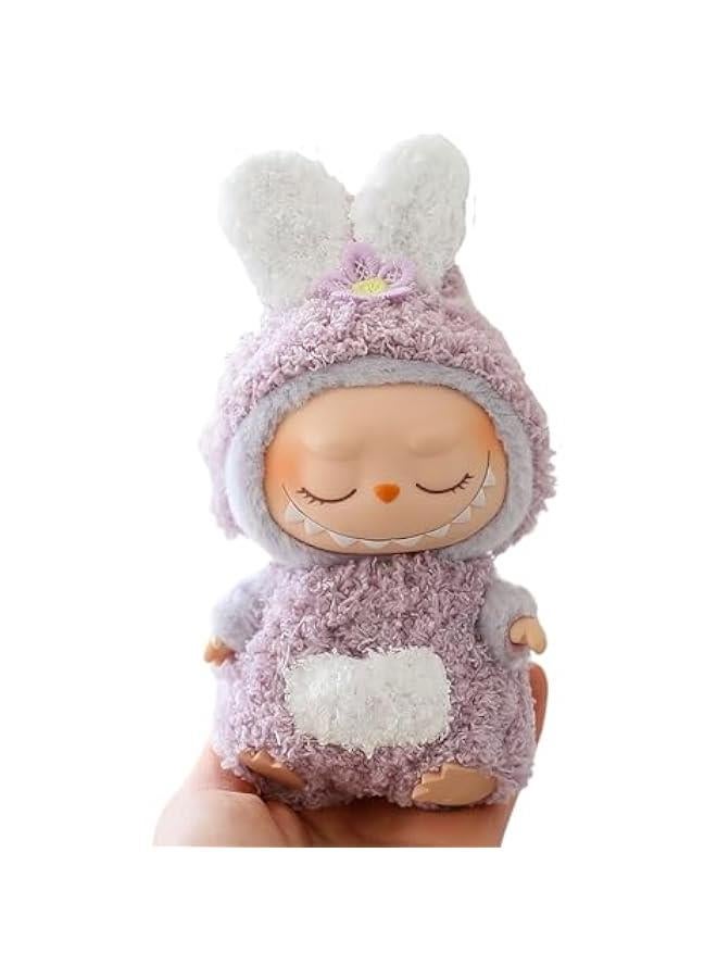 Doll Clothes Compatible with 15cm  17cm Labubu (No Doll Included), Faking Animal Style Outfit Jumpsuit, Cute Fashion Overalls Set 3 Pieces for 15 17cm La bubu, Dress Up Clothes for Labubu (Rabbit)  - Image 1