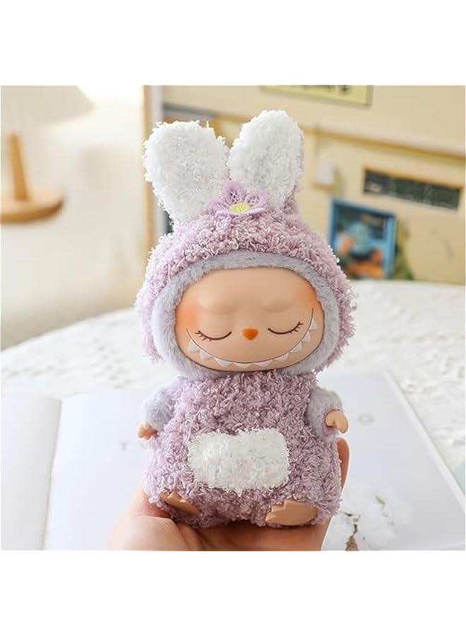 Doll Clothes Compatible with 15cm  17cm Labubu (No Doll Included), Faking Animal Style Outfit Jumpsuit, Cute Fashion Overalls Set 3 Pieces for 15 17cm La bubu, Dress Up Clothes for Labubu (Rabbit)  - Image 2