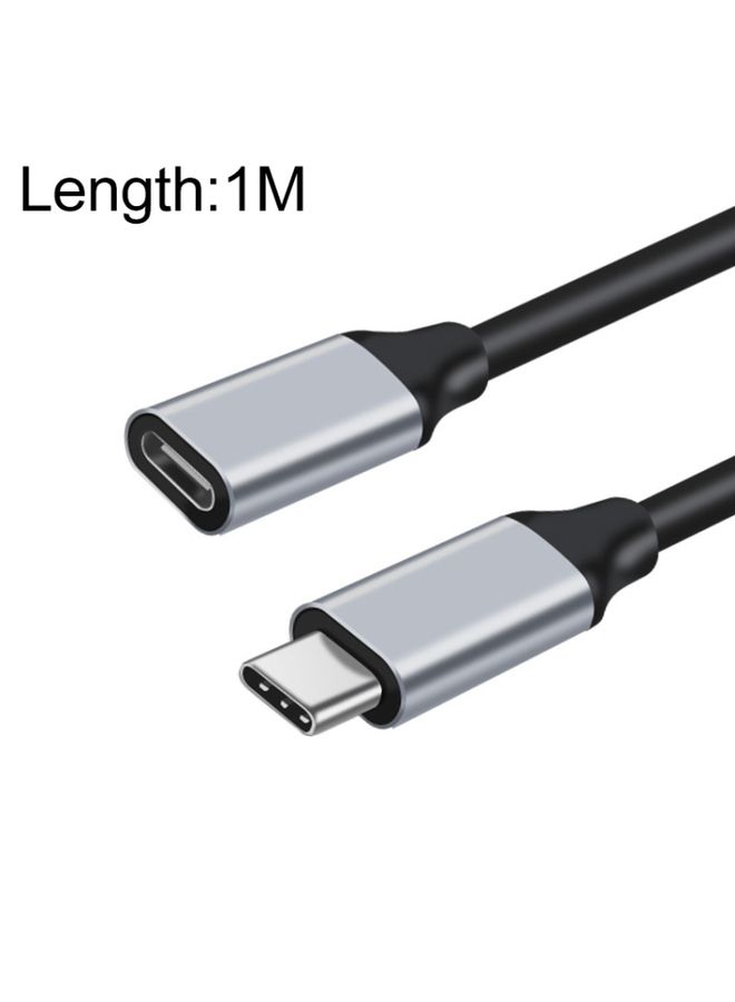 BURAQ 1m 10Gbps USB-C / Type-C Male to Female Charging Data Transmission Extension Cable  - Image 1