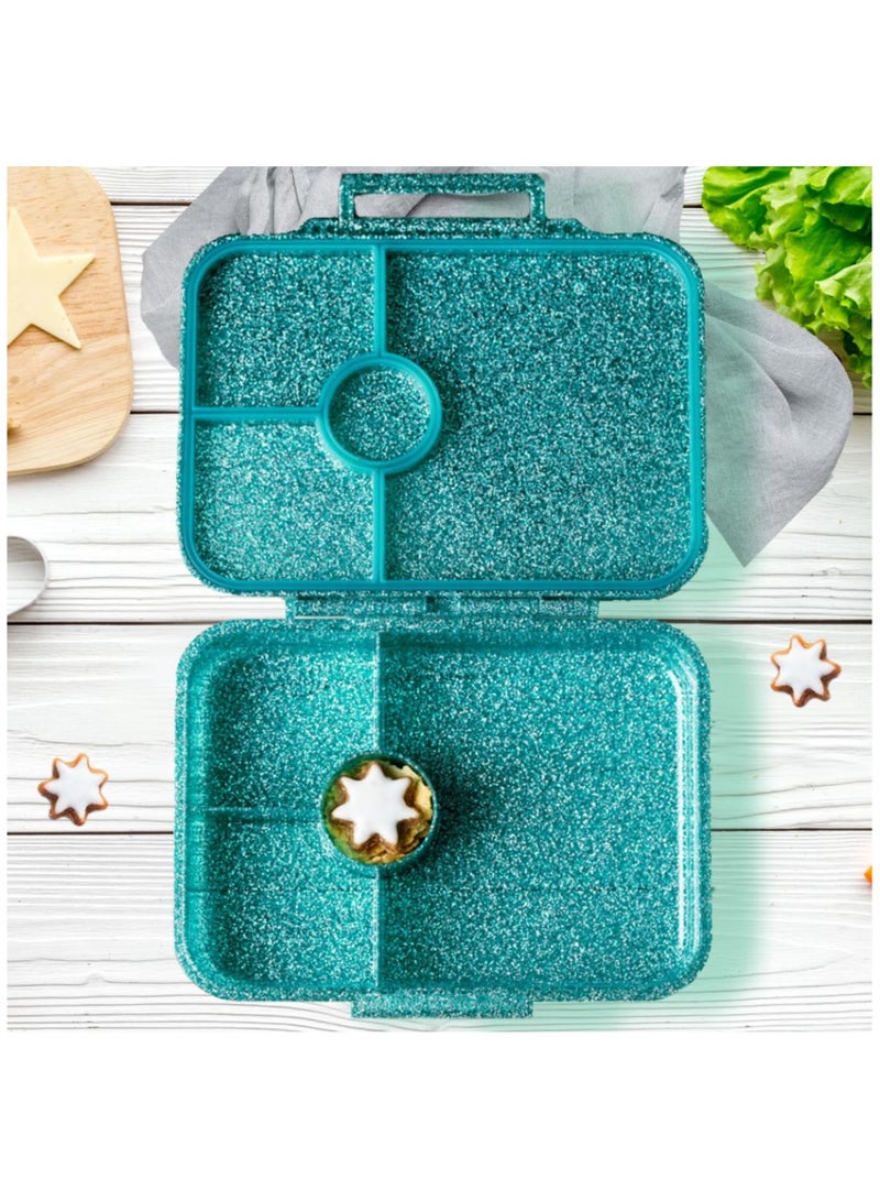 ESSEN Tritan Bento Lunch Box for Kids Girls - Teal Glitter Unicorn - Image 4