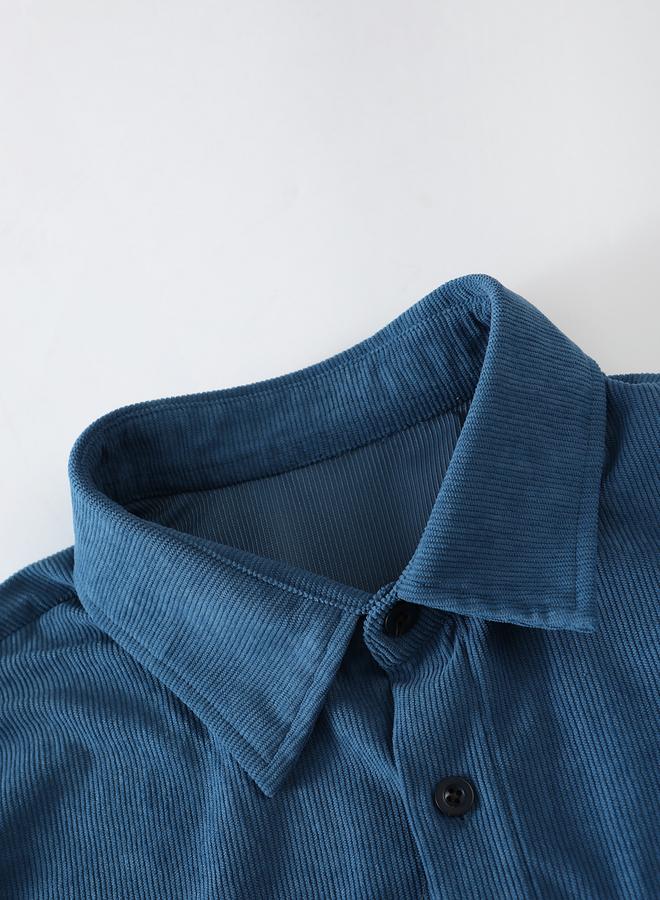 Take Two Men Blue Corduroy Shirt and Pants Co-ords - Image 3