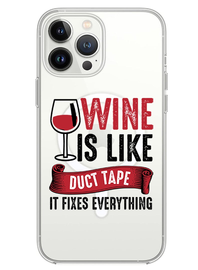 Theodor Magnetic Case for iPhone 14 Pro Max 6.7-inch Compatible with MagSafe Wireless Charging, Shockproof Phone Bumper Cover Wine is like duct tape black copy - Image 1