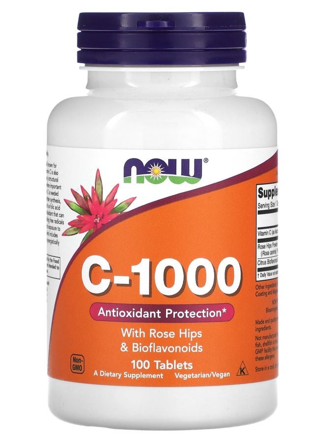 now C-1000 مع وردة الورد وبيوفلافونويد 100 قرص