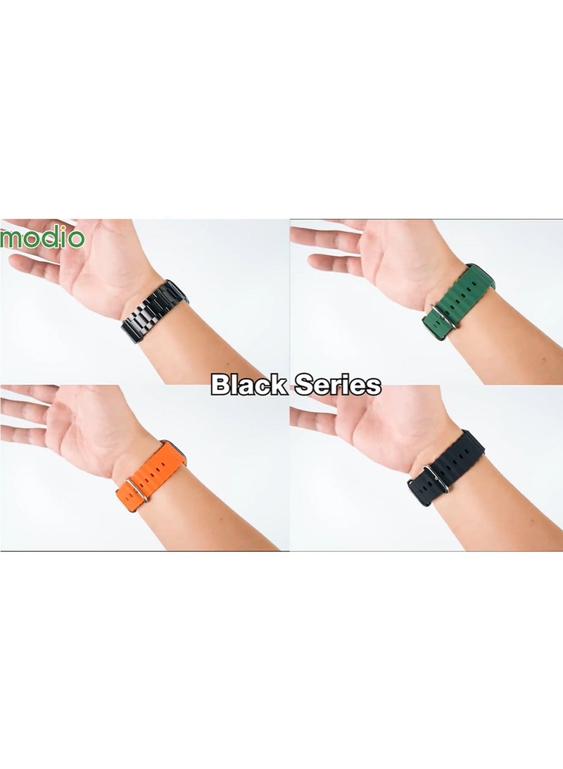 Modio Ultra2 AMOLED Display Smart Watch with 4 Pair Strap and Wireless Charger Black - Image 5