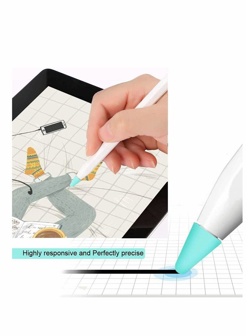 Designed for Apple Pencil Tips Cover,(10 Colors) Premium Silicone Slim Lightweight Thin Protective Case Noiseless Drawing for Apple Pencil 1st Gen/Pencil (2nd Generation) (10 Pcs,Box Pack)