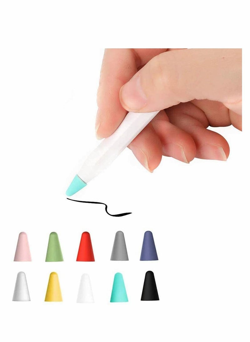 Designed for Apple Pencil Tips Cover,(10 Colors) Premium Silicone Slim Lightweight Thin Protective Case Noiseless Drawing for Apple Pencil 1st Gen/Pencil (2nd Generation) (10 Pcs,Box Pack)