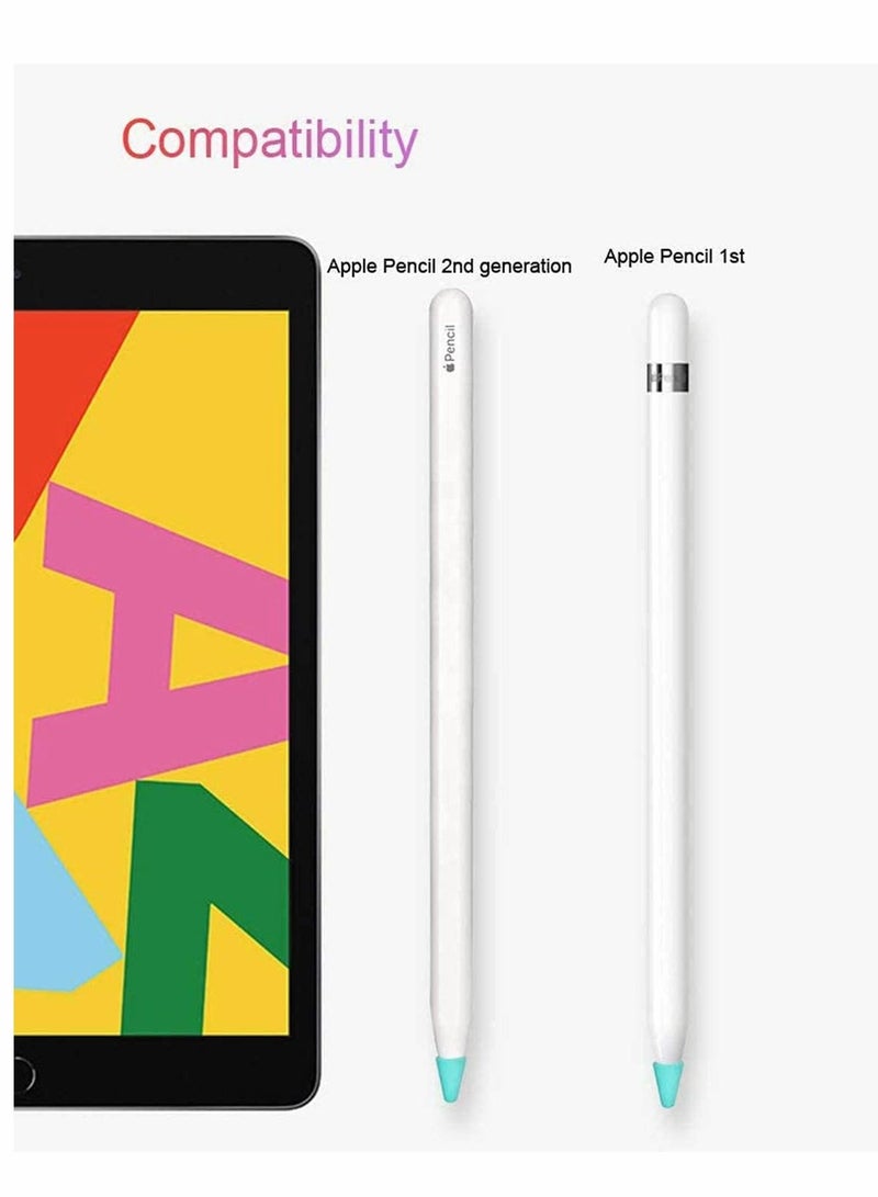 Designed for Apple Pencil Tips Cover,(10 Colors) Premium Silicone Slim Lightweight Thin Protective Case Noiseless Drawing for Apple Pencil 1st Gen/Pencil (2nd Generation) (10 Pcs,Box Pack)
