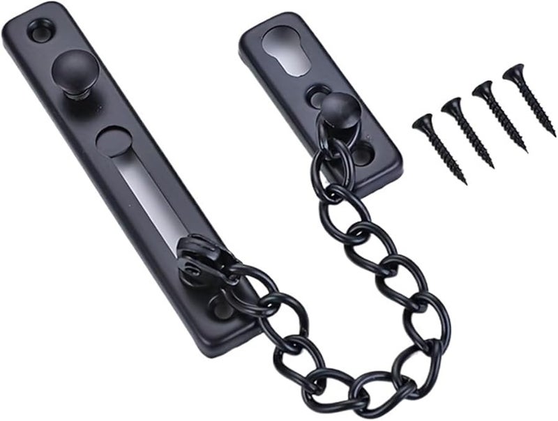 قفل باب من الفولاذ المقاوم للصدأ الأسود، مزلاج أمان ضد السرقة، مثبت أمني - Image 1