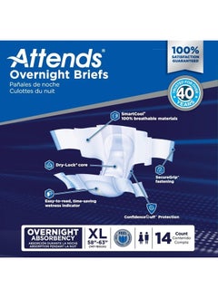 Overnight Briefs with tabs for Adult Incontinence Care with Dry-Lock® Containment Core, Overnight Absorbency, Unisex, X-Large, 14-count (x4) - pzsku/Z1CF69C205B619A302A02Z/45/_/1716688033/3887c40d-6181-45a8-b9e1-6e9f038993d5