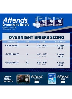 Overnight Briefs with tabs for Adult Incontinence Care with Dry-Lock® Containment Core, Overnight Absorbency, Unisex, X-Large, 14-count (x4) - pzsku/Z1CF69C205B619A302A02Z/45/_/1716688035/85125869-eba7-4c1d-962f-a2ee9c739c42