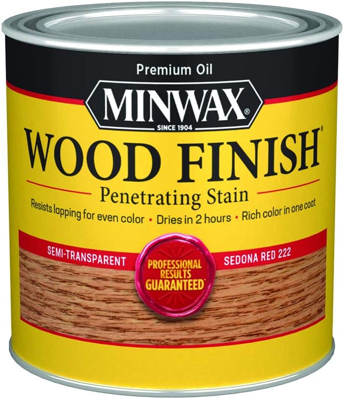 Minwax Wood Finish Penetrating Stain, Sedona Red, 1/2 Pint - Premium Oil-Based Stain for Wood Projects - Image 1