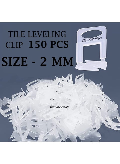 GETANYWAY Tile Levelling Spacer Clips 2 MM Clip only 150pcs For Removing Lippage Unevenness During Tile Laying In Both Floor Walls Tiles
