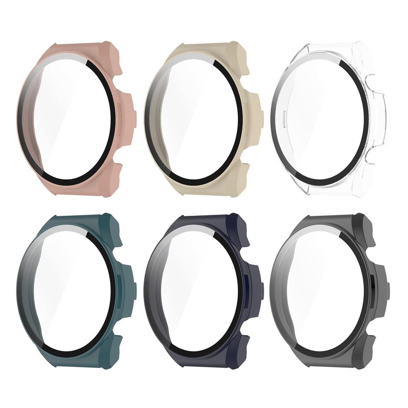 klarako 6pcs Professional Watch Protective Case Fit for Xiaomi Watch S1, Tempered Glass Screen Protector Cover - Image 1