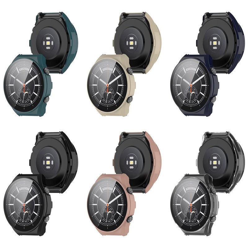 klarako 6pcs Professional Watch Protective Case Fit for Xiaomi Watch S1, Tempered Glass Screen Protector Cover - Image 4
