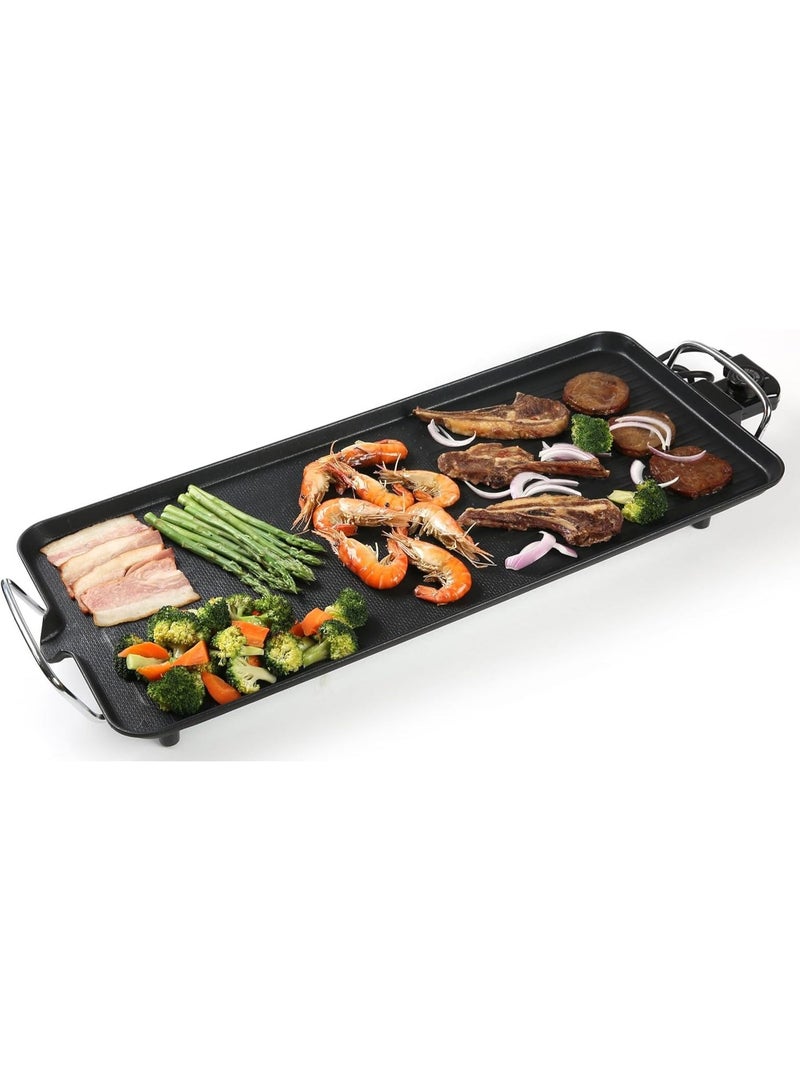 Electric Teppanyaki Griddle - Extra Large Family Size, Non-Stick Countertop Grill with Adjustable Temperature - Image 1