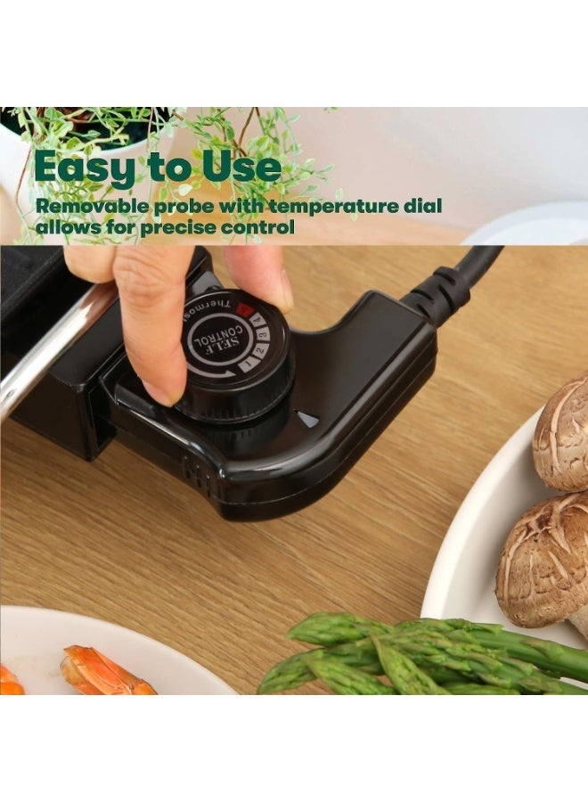 Electric Teppanyaki Griddle - Extra Large Family Size, Non-Stick Countertop Grill with Adjustable Temperature - Image 3