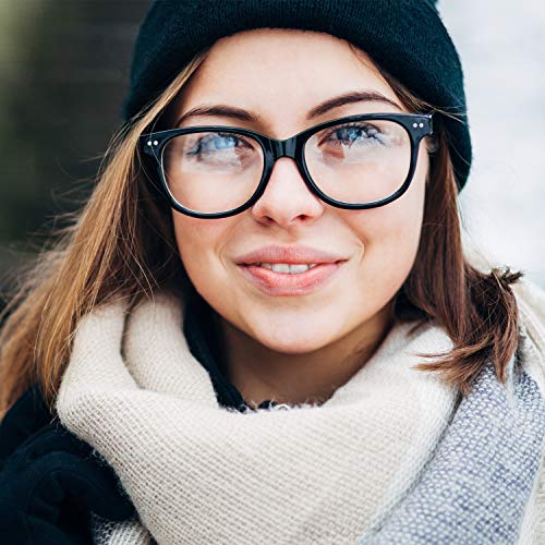 GQUEEN Fake Non Prescription Glasses Clear Lens for Women Men Oversized Frame UV400 Protection Gradient Blue, 201581 - Image 3