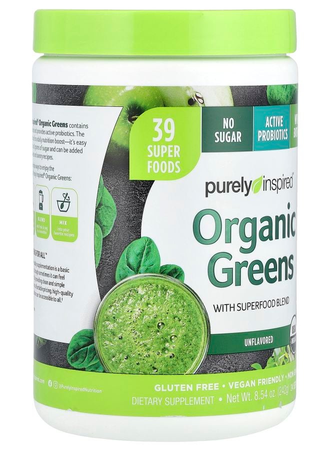 purely inspired Organic Greens with Superfood Blend Unflavored 8.54 oz (242 g) - Image 2
