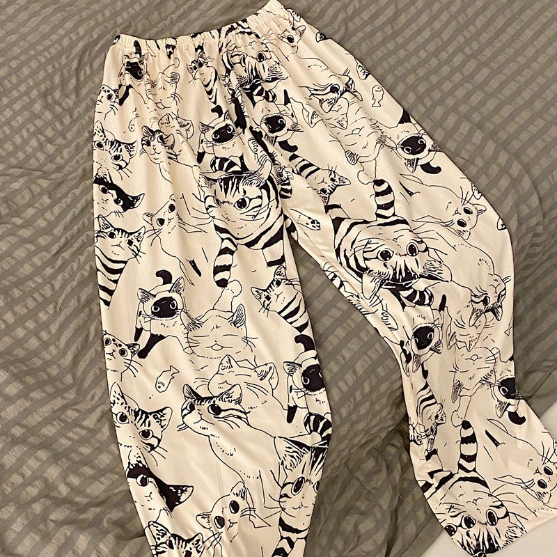 Walking Pants Cartoon Pajama Pants Women'S Summer And Autumn New Outer Wear Home Air Conditioning Pants Korean Loose Casual Pants For Children - Image 3