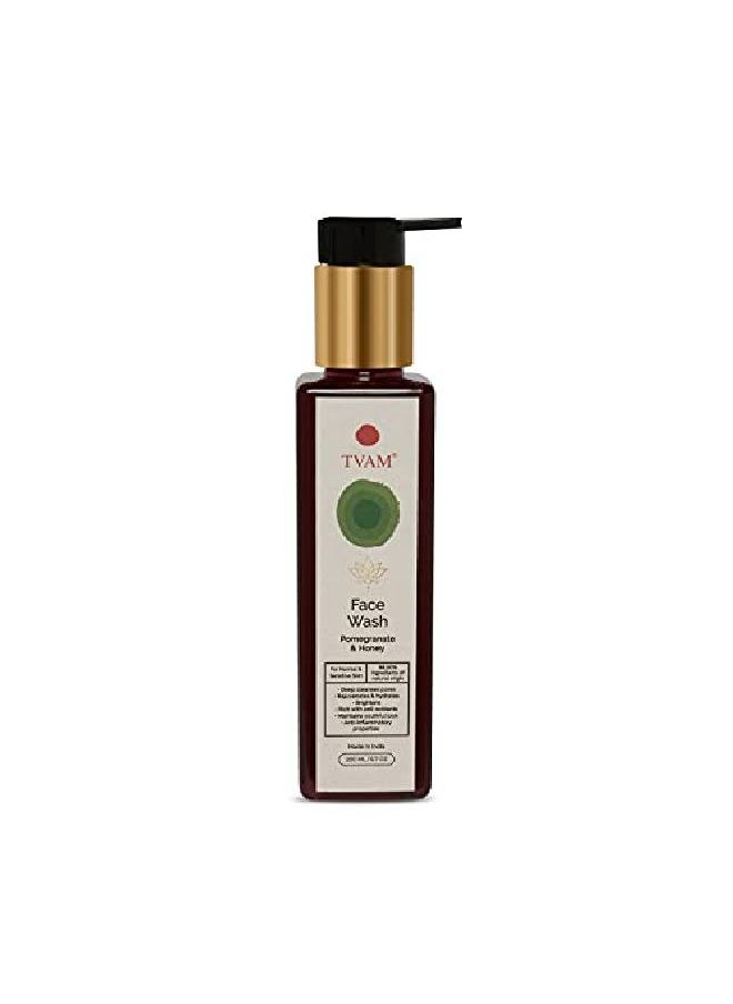 Tvam All Natural Face Wash | Pomegranate Honey | Normal Sensitive Skin | Deep Pore Cleansing Hydration | For Dullness Dryness Acne Inflammation 200Ml  - Image 4