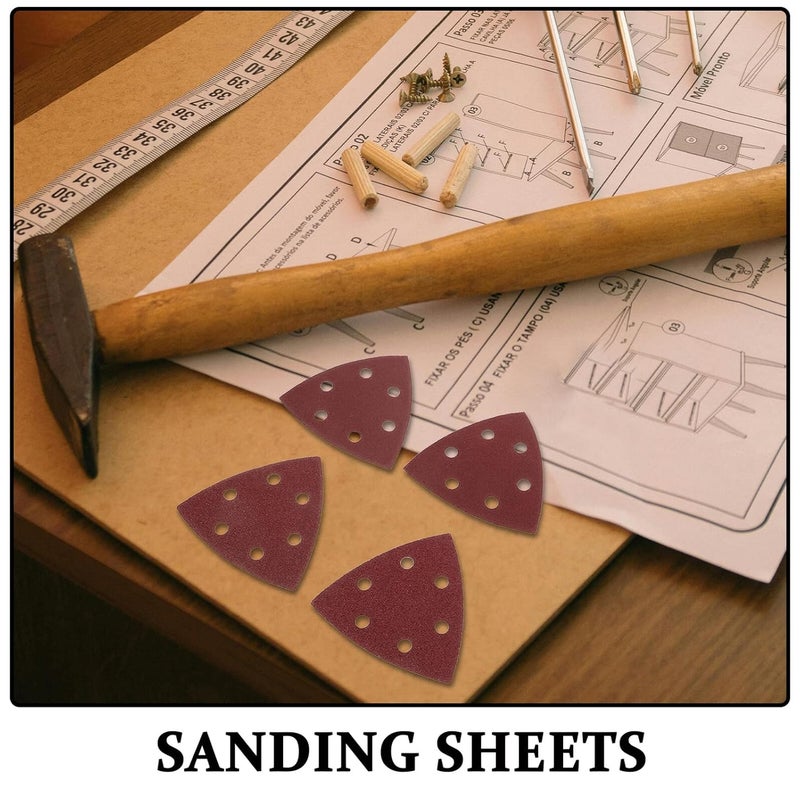 120pcs Triangular Sandpaper Sheets Assortment for Wood and Metal Sanding, Multi-grit 40-240 Grits, Sturdy Abrasive Sanding Sheets for Electric Sanders and Hand Tools - Image 3