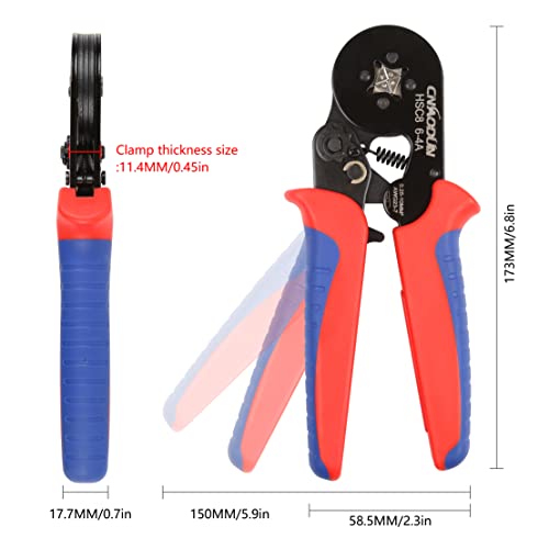 cnaodun Ferrule Crimping Tool Kit, CNAODUN for AWG 23-7 with 1900PCS Wire Ferrules Terminals Self-Adjustable Ratchet Wire Ferrule Crimper - Image 2