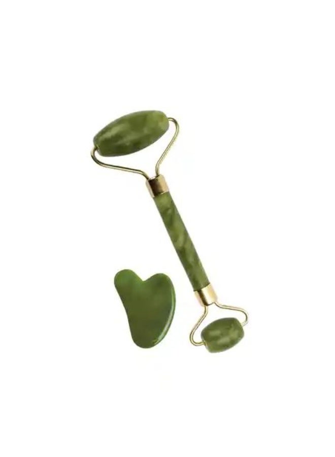 Jade Roller & Gua Sha Facial Tools Women's Beauty Roller Skin Care Tools Real natural jade Used for Face Eyes Neck Body Muscle Relaxing  S5 - Image 1