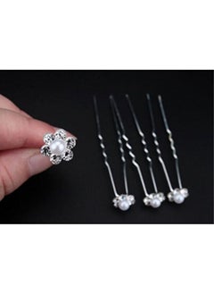 Yueton 40Pcs Wedding Bridal Pearl Flower Crystal Hair Pins Clips Women Headwear Hair Accessories  - Image 1