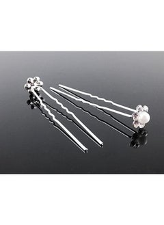 Yueton 40Pcs Wedding Bridal Pearl Flower Crystal Hair Pins Clips Women Headwear Hair Accessories  - Image 2