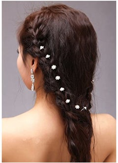 Yueton 40Pcs Wedding Bridal Pearl Flower Crystal Hair Pins Clips Women Headwear Hair Accessories  - Image 3
