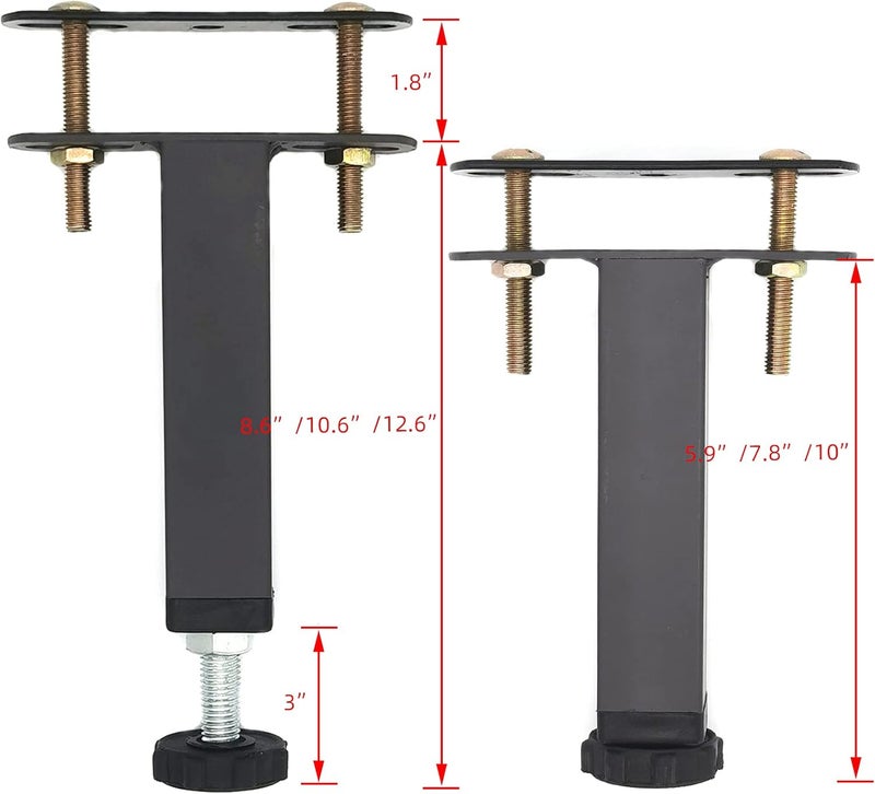 ruiru bro 4Pcs Adjustable Height Center Support Leg for Bed Frame, Steel Bed Frame or Wooden Bed Center Slat Support Leg, Sofa Furniture Cabinet Feet (Grey, Height:10 to 12.6 inch) - Image 3