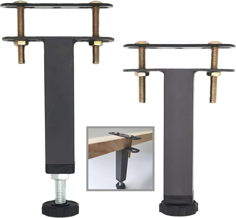 ruiru bro 4Pcs Adjustable Height Center Support Leg for Bed Frame, Steel Bed Frame or Wooden Bed Center Slat Support Leg, Sofa Furniture Cabinet Feet (Grey, Height:10 to 12.6 inch) - Image 1