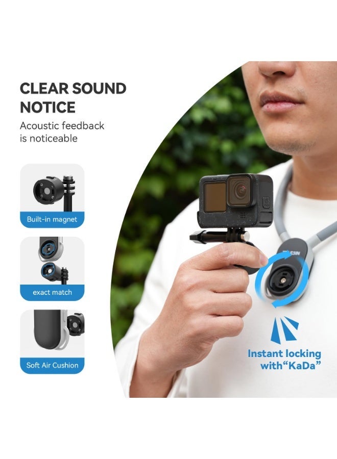 Quick Release Magnetic Neck Mount Hands-Free with Adjustable Chest Strap for GoPro DJI Insta360 Action Cameras - Image 2