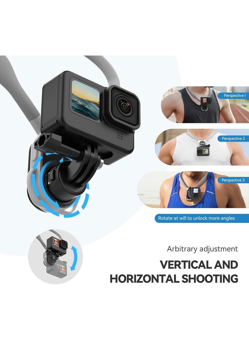 Quick Release Magnetic Neck Mount Hands-Free with Adjustable Chest Strap for GoPro DJI Insta360 Action Cameras - Image 3