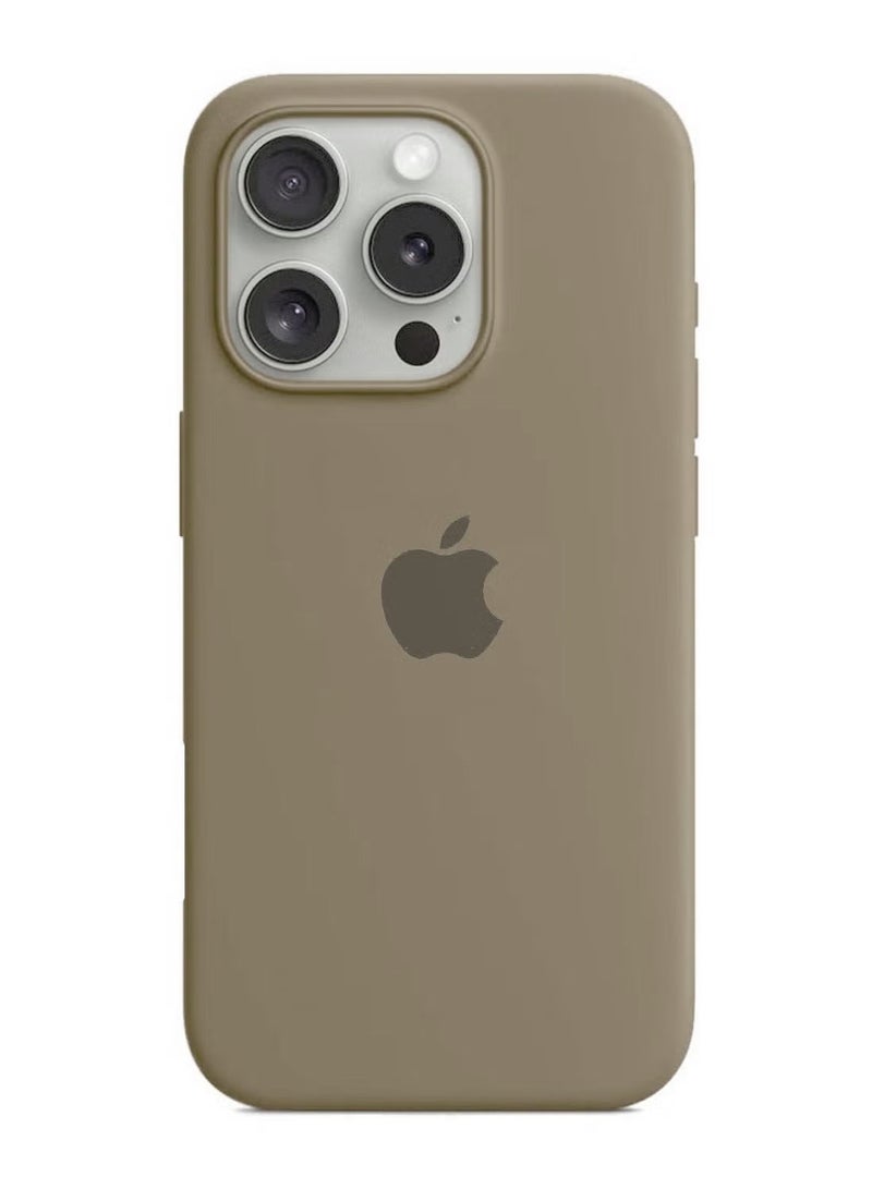 Apple iPhone 16 Pro Max 2024 Premium Soft Liquid Silicone Case Cover - Desert Titanium