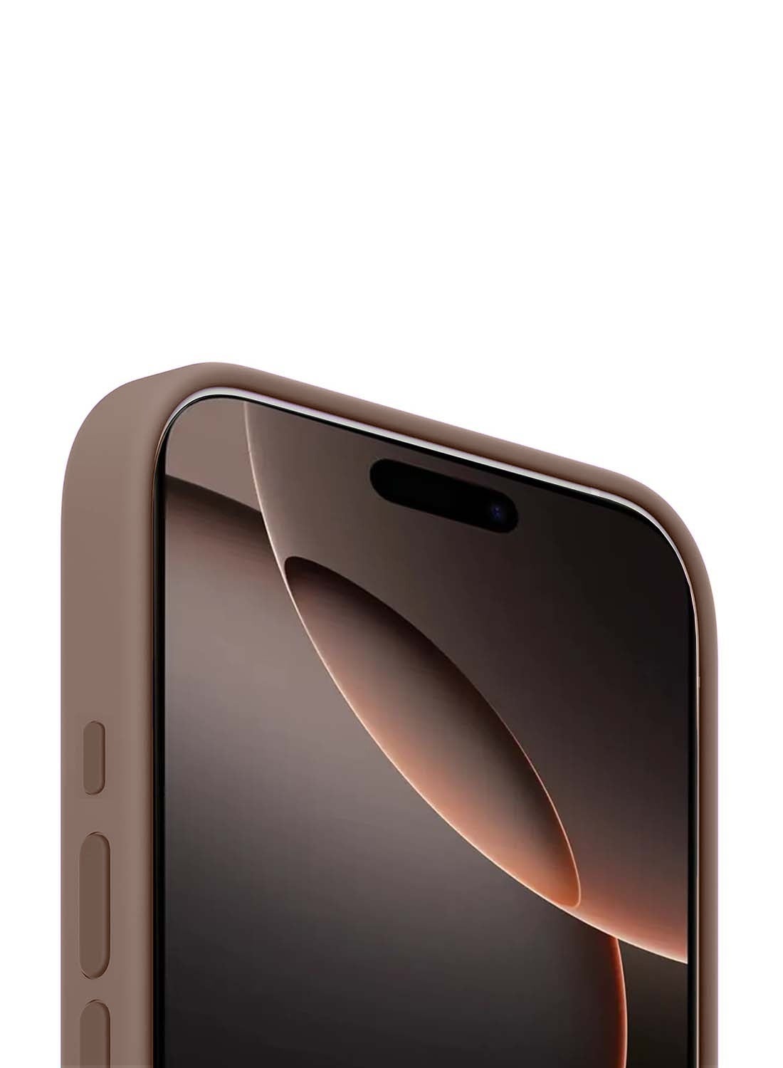 Apple iPhone 16 Pro Max 2024 Premium Soft Liquid Silicone Case Cover - Desert Titanium