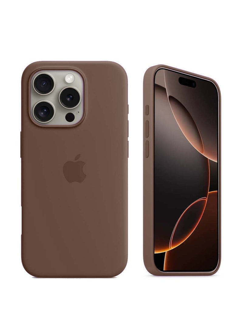 Wtech Apple iPhone 16 Pro Max 2024 Premium Soft Liquid Silicone Case Cover - Desert Titanium - Image 1