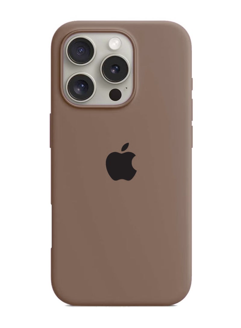 دبليو تيك غطاء الحماية سائل ناعم من السيليكون لآيفون 16 برو ماكس 2024 من ابل - تيتانيوم صحراوي