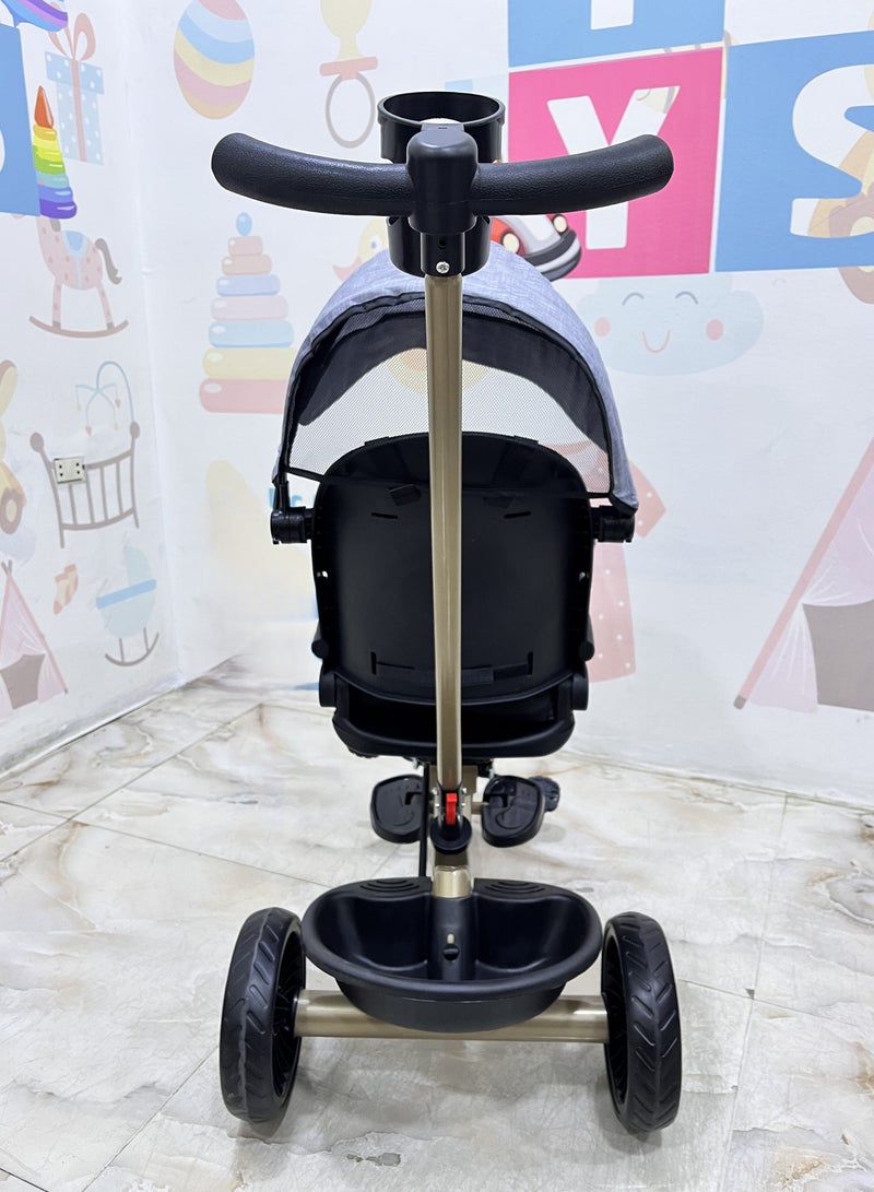 Luxury Multi-functional Kids' Tricycle and Stroller - Elegance, Safety, and Fun for Every Outing  - Image 4