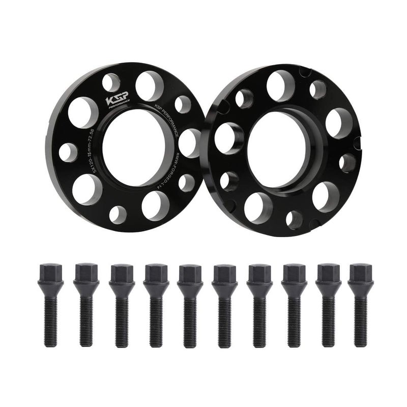 KSP 5X120mm Wheel Spacers 2PCS 15mm Hubcentric Forged Spacer for E36 E46 E90 E92 E60 318i 323i 325i 328i 330i 335i 525i 545i Thread Pitch M12x15 Hub Bore 7256mm