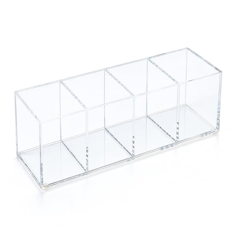 elysolpluv Clear Acrylic 4Compartment Organizer Box Large 87 30 37 Handcrafted EcoFriendly Minimal Packaging Home Storage Organizer - Image 2