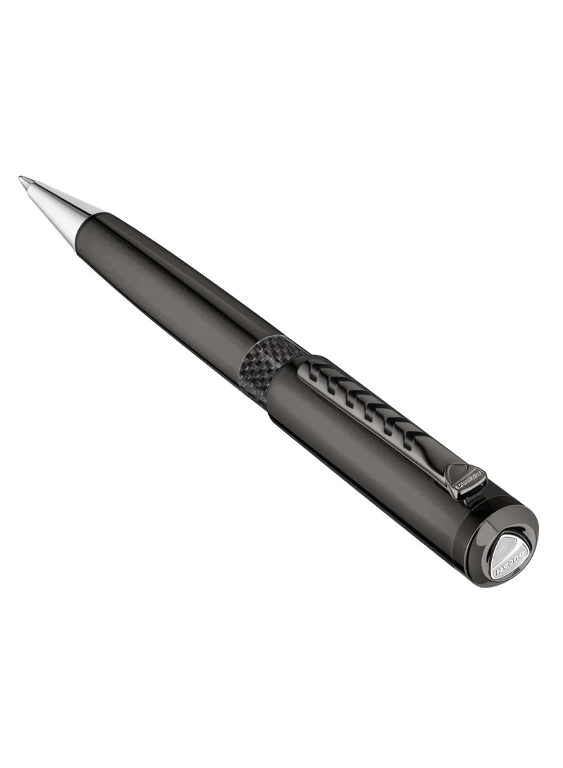 دوكاتي كورس Ducati Corse Stile Gents Pen with Medium Drill Point, Firm Grip, Blue Ink, Black Carbon Fiber & Ion-plated Gun Metal Accents - 140 mm