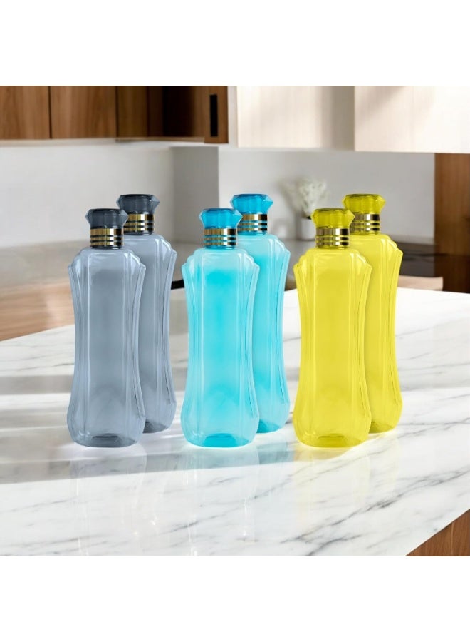 HomeWiz Kitchen Plastic Water Bottle I Water Bottle 1 Ltr | Ideal For Kitchen Home Office Travel Small Fridge For Room Gym| Unbreakable & Leak Proof I BPA Free | Set Of 6 Water Bottles, Assorted - Image 4