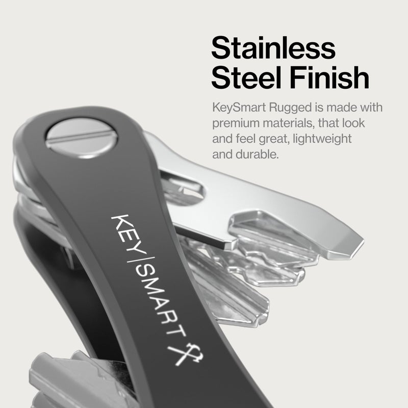 key smart KeySmart Rugged - Multitool Key Holder for Keychain w/Bottle Opener and Pocket Clip, Organizer for Keys, EDC Keychains, Ring for Car Fobs Key Chains, Expandable (Up to 14 Keys, Black) - Image 5