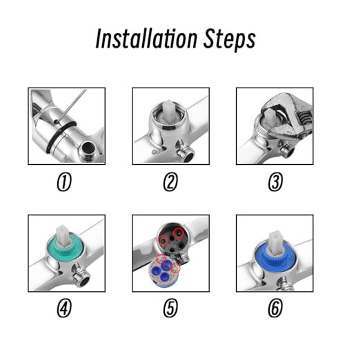 SING F LTD صنبور خلاط بلاستيكي 2 × 40 مم كارتريدج سيراميك لحمام البانيو وصيانة الحوض - Image 4