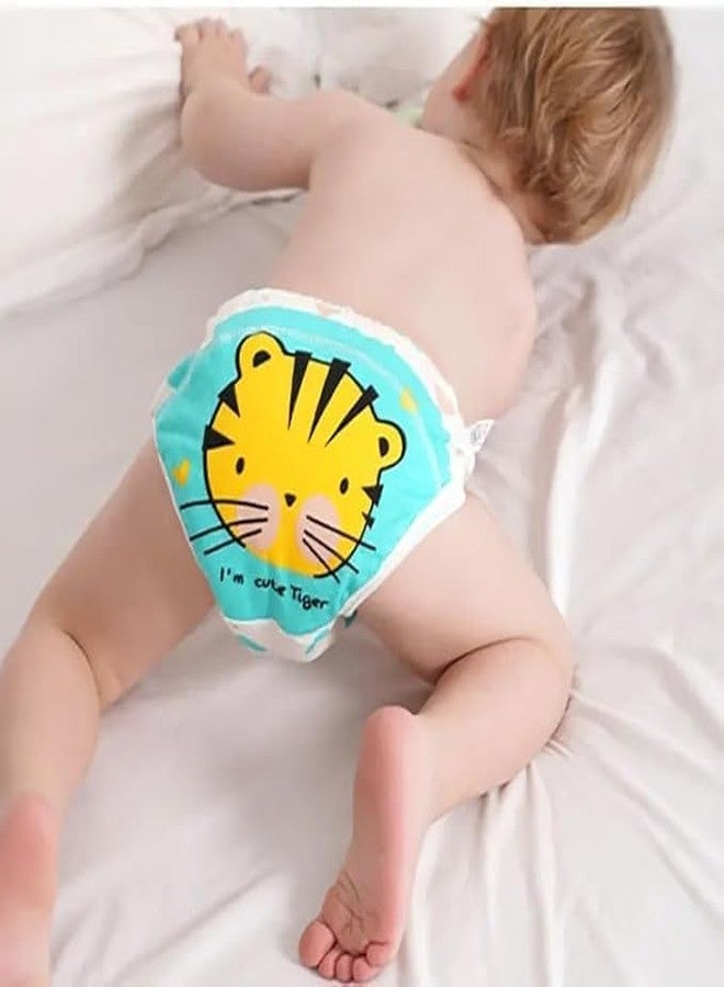 ASJAR Comfort Fit Baby Cloth Diaper | Reusable, Soft Cotton & Waterproof Layer | Random Fun Prints for Toddlers | Pack of 3 | Size-S | (M) - Image 3