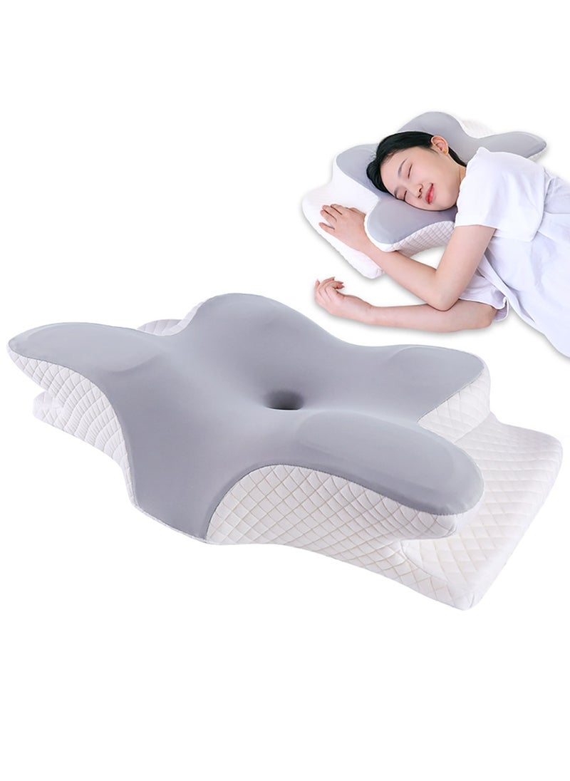Snooe - وسادة رغوة الذاكرة للنوم وسادة عنق الرحم الرقبة دعم الكتف مريحة الجانب ينامون البوليستر الذاكرة ترتد - Image 1
