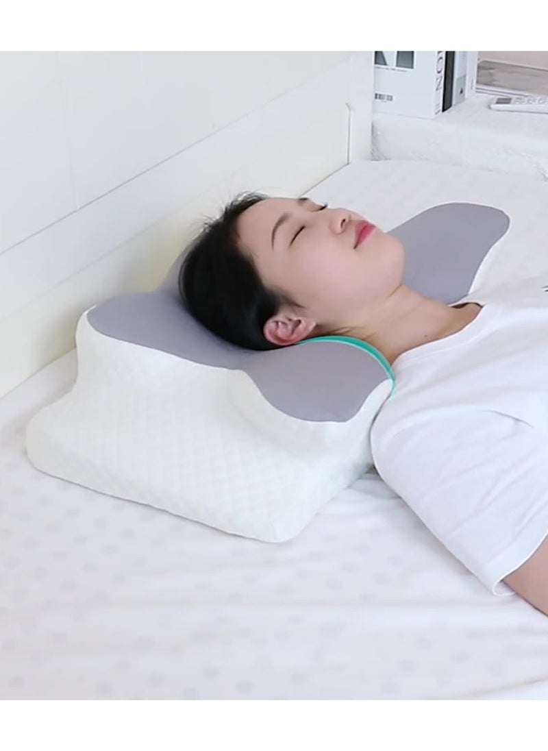 Snooe - وسادة رغوة الذاكرة للنوم وسادة عنق الرحم الرقبة دعم الكتف مريحة الجانب ينامون البوليستر الذاكرة ترتد - Image 1