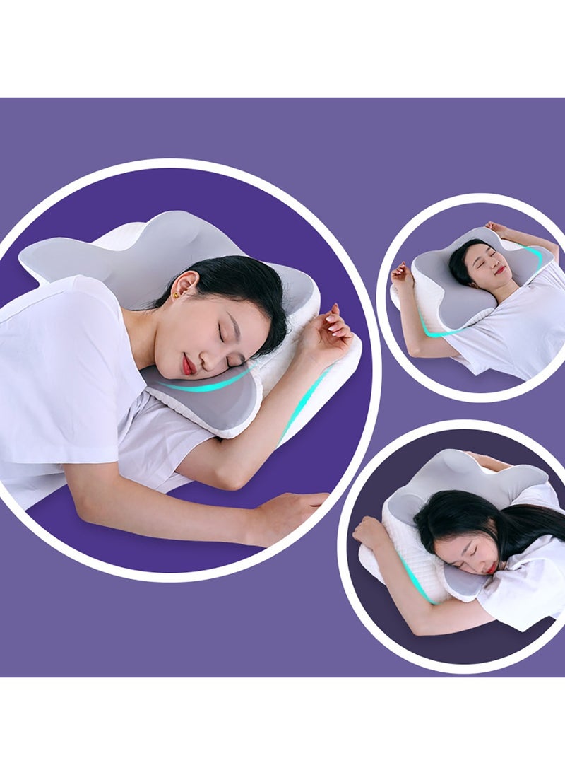 Snooe - وسادة رغوة الذاكرة للنوم وسادة عنق الرحم الرقبة دعم الكتف مريحة الجانب ينامون البوليستر الذاكرة ترتد - Image 1