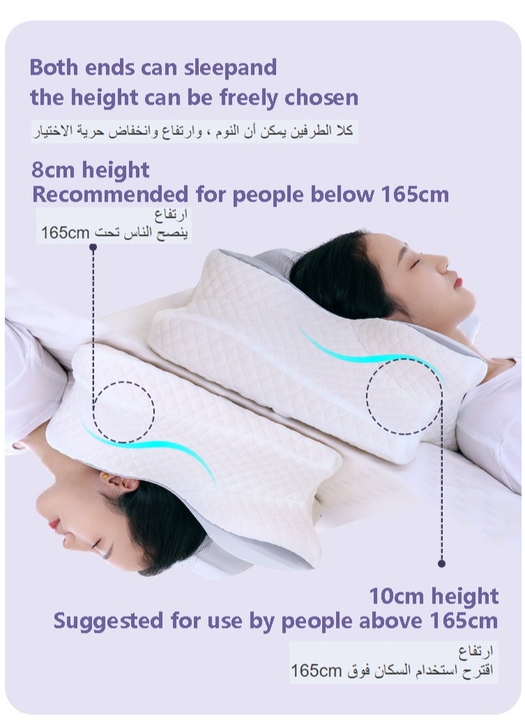Snooe - وسادة رغوة الذاكرة للنوم وسادة عنق الرحم الرقبة دعم الكتف مريحة الجانب ينامون البوليستر الذاكرة ترتد - Image 1